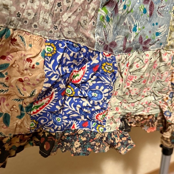 Floral Patchwork Denim Skirt​ - Picture 6 of 14